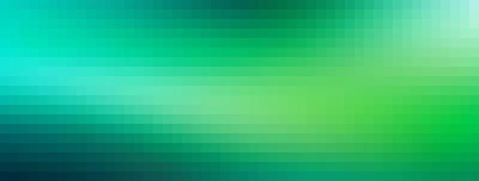 Green gradient creating a pixelated digital mosaic background Illustrazione stock