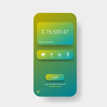 Green Gradient Digital Wallet Mobile App Main Screen Interface Stockillustratie