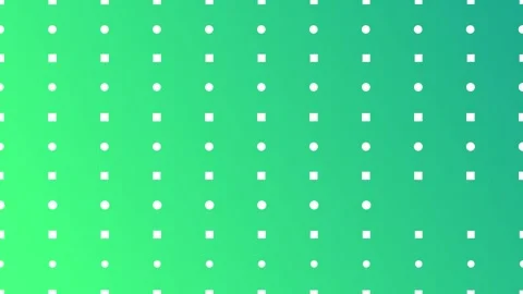 Green gradient with dots and squares, seamless looping animation. Video stock 286420190