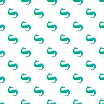 Green gradient dragon cartoon seamless pattern background Stock Illustration