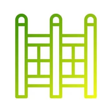 Green gradient fence simple icon isolated on white Stock Illustration