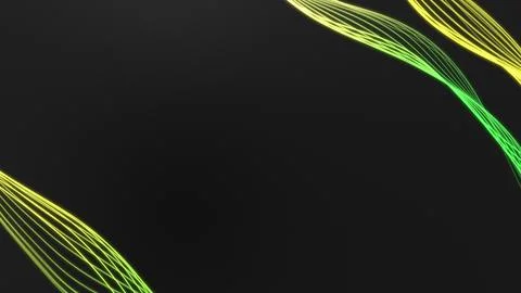 Green Gradient Flowing Line Background on Black Stock Illustration