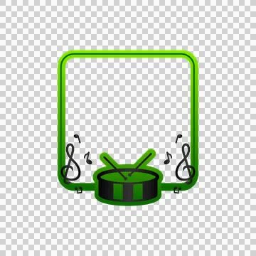 Green gradient frame with drum icon design Stockillustratie