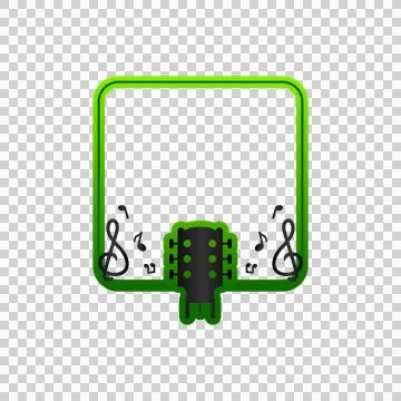 Green gradient frame with guitar icon design Stock Illustration