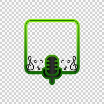 Green gradient frame with microphone icon design Stock Illustration