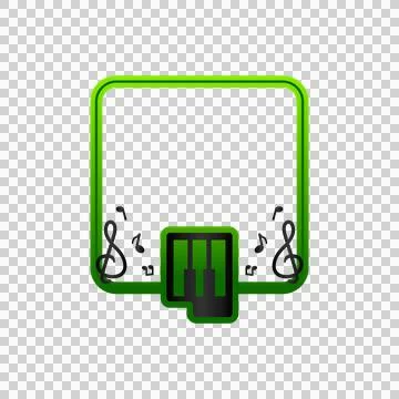 Green gradient frame with piano icon design Stock Illustration