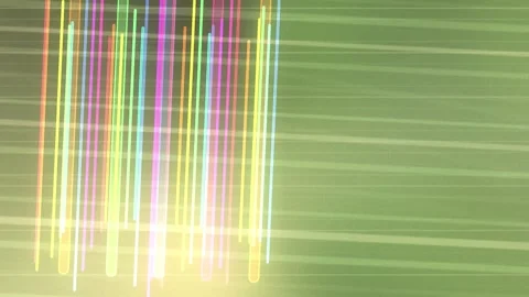 Green gradient with glowing multicolor vertical light lines, Seamless Loop Stock Footage 341858444