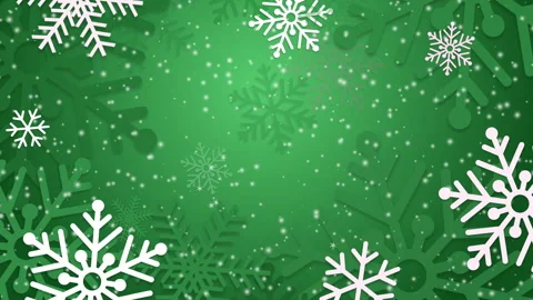 Green gradient with layered snowflakes. Video stock 323200039