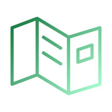 Green gradient open brochure icon illustration Stock Illustration