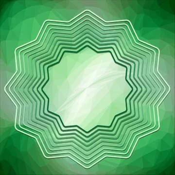 Green gradient outline star on triangle patterned background Stock Illustration