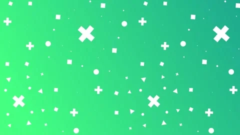 Green gradient with scattered shapes, seamless looping. Stock Footage 286416834