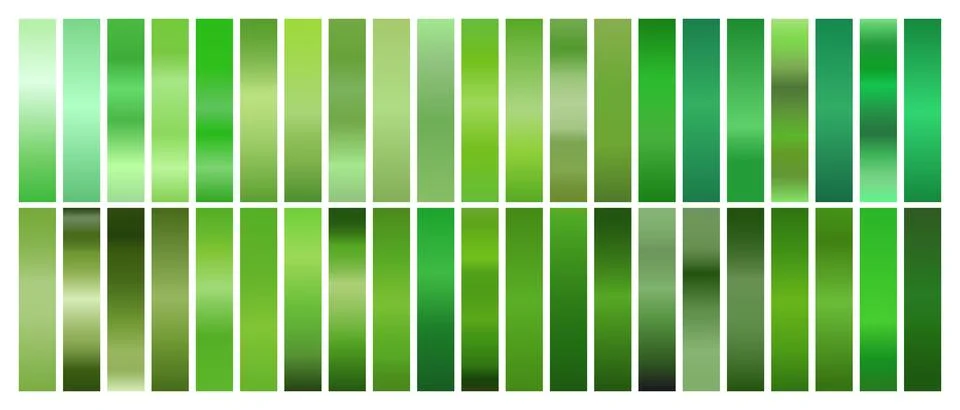 Green Gradient Set for Light to Bright Colors Stock-Illustration