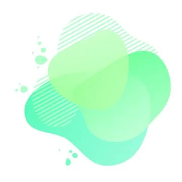 Green Gradient Shapes with Geometric Lines Illustrazione stock