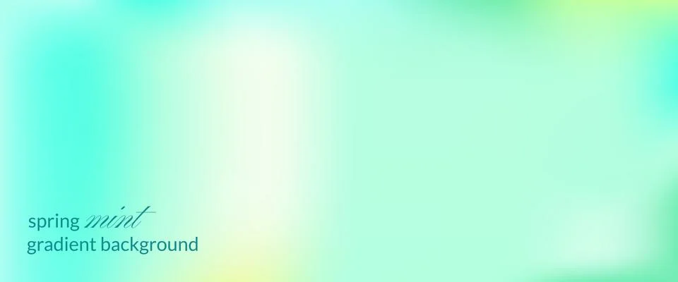 Green gradient with soft unfocused mint and blue spring tones. Pastel nature Stock Illustration