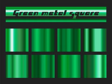 Green gradient square set Stock Illustration