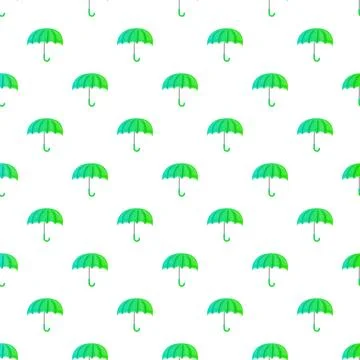 Green gradient umbrellas creating seamless pattern Stock Illustration