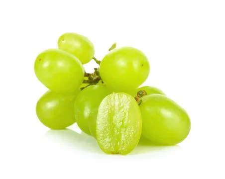 Green grape isolated on a white background Stock Photos