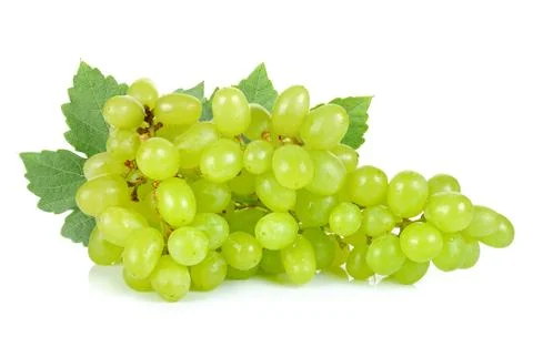 Green grape isolated on the white background Stock Photos