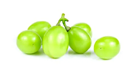 Green grape isolated on white background Stock Photos