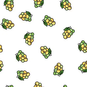 Green grape wine vector seamless pattern Stock Illustration