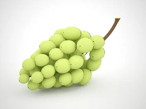 Green grapes rendered Stock Illustration