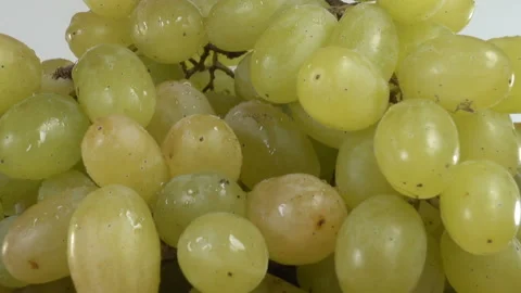 Green grapes rotate close-up. Stock-Footage 201028976