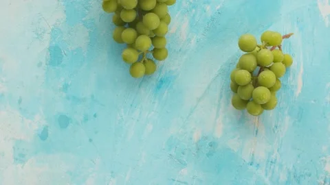 Green grapes in water drops Stock Footage 137017763