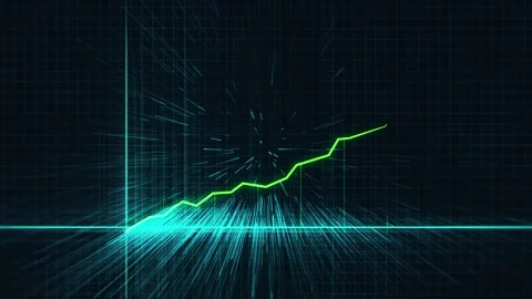Green Graph moving up chart as growth and business success 3d animation Video stock 303294056