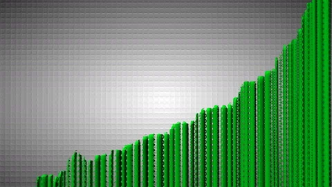 Green Graph moving down on chart as recession or financial crisis 3d animation Stock Footage 130702125