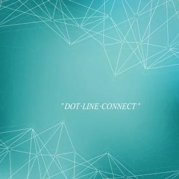 Green graphic background molecule and communication. Connected lines with dots Illustrazione stock