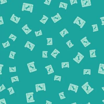 Green Graphing paper for engineering and wrench icon isolated seamless patter Stock Illustration