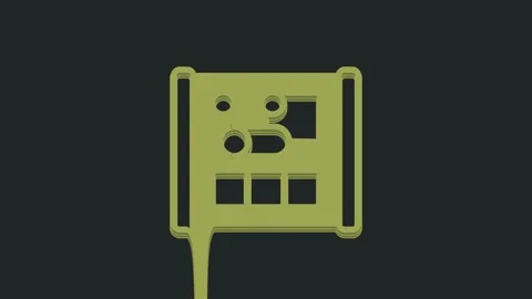Green Graphing paper for engineering icon isolated on black background. 4K Video Stock Footage 235594537