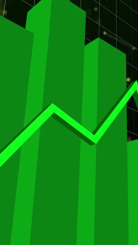 Green graphs moving against network of connections on black background Stock Footage 342704741