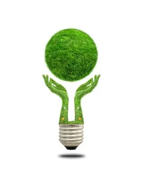 Green grass ball in the hands Illustrazione stock