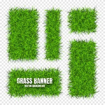 Green grass banners, background. Field, meadow texture, grassy landscape Stock Illustration