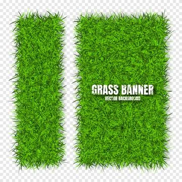 Green grass banners, background. Field, meadow texture, grassy landscape Stock Illustration