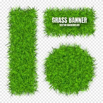 Green grass banners, background. Field, meadow texture, grassy landscape Stock Illustration
