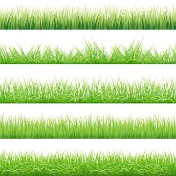 Green Grass Big Set, Vector Illustration Stock Illustration