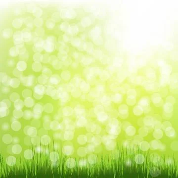 Green grass with bokeh Stock Illustration