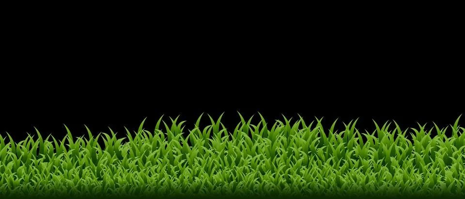 Green grass border set Stock Illustration