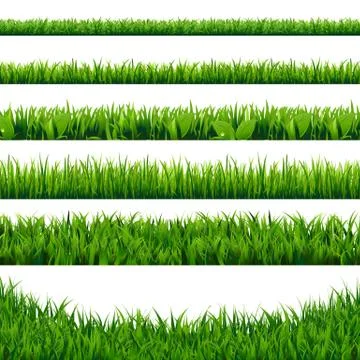 Green Grass Borders Big Set Stock Illustration