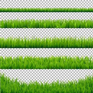 Green Grass Borders Collection Stock Illustration