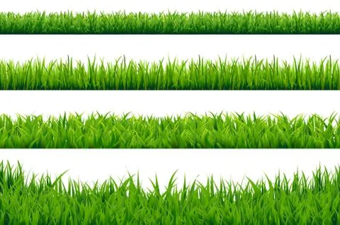 Green Grass Borders Set Stock Illustration