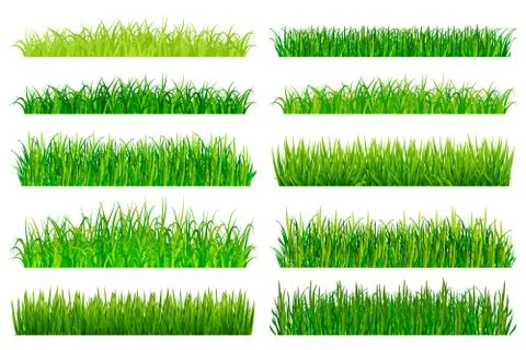 Green grass borders set 스톡 일러스트