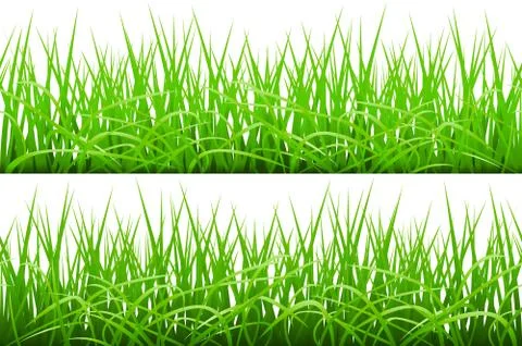 Green Grass Borders Set, Vector Illustration Stock Illustration