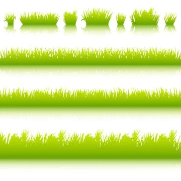 Green grass borders set vector Stock Illustration