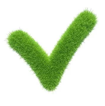 Green grass checkmark 스톡 일러스트