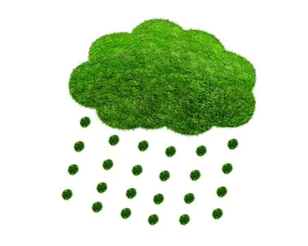 The Green Grass cloud with drops Stock Illustration