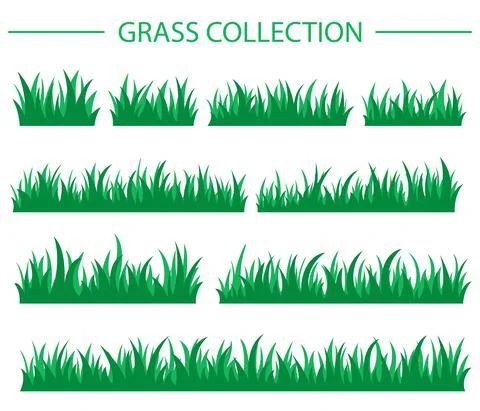 Green grass collection Stock Illustration