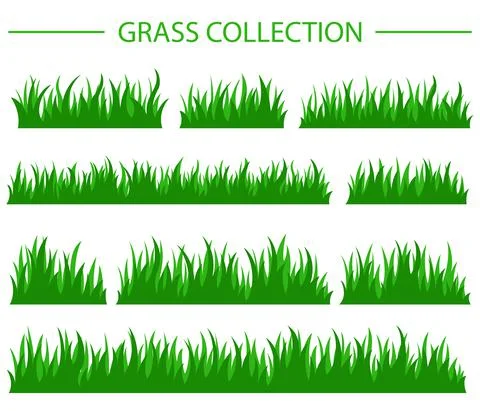 Green grass collection Stock Illustration